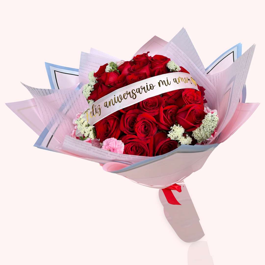 Ramo De 25 Rosas Naturales Color Rosa Claro - Elegante, Para Regalar, Confección Artesanal, Producto Fresco